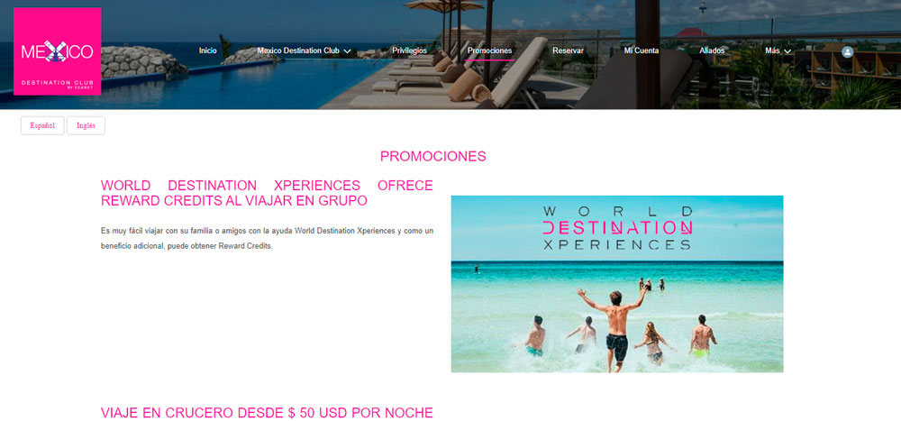 Web México Destination Club | Promociones